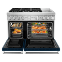 KitchenAid® 48'' Smart Commercial-Style Dual Fuel Range with Griddle KFDC558JIB