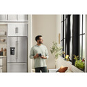 Kitchenaid® 23.8 cu. ft. 36" Counter-Depth French Door Platinum Interior Refrigerator with PrintShield™ Finish KRFC704FPS