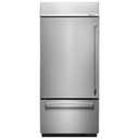 Kitchenaid® 20.9 Cu. Ft. 36" Width Built-In Stainless Bottom Mount Refrigerator with Platinum Interior Design KBBL306ESS