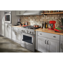 KitchenAid® 30'' Smart Commercial-Style Dual Fuel Range with 4 Burners KFDC500JSS