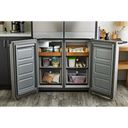 Kitchenaid® 19.4 cu. ft. 36-inch wide Counter-Depth 4-Door Refrigerator with PrintShield™ Finish KRQC506MPS