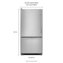 Kitchenaid® 22 cu.ft. 33-Inch Width Full Depth Non Dispense Bottom Mount Refrigerator KRBL102ESS Kitchenaid® 22 cu.ft. 33-Inch Width Full Depth Non Dispense Bottom Mount Refrigerator KRBL102ESS