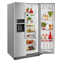 Kitchenaid® 24.8 cu ft. Side-by-Side Refrigerator with Exterior Ice and Water and PrintShield™ finish KRSF705HPS