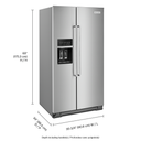 Kitchenaid® 24.8 cu ft. Side-by-Side Refrigerator with Exterior Ice and Water and PrintShield™ finish KRSF705HPS