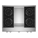 Jennair® 36" RISE™ Gas Professional-Style Rangetop with Chrome-Infused Griddle JGCP536HL