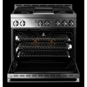 Jennair® 36 NOIR™ Gas Professional-Style Range with Chrome-Infused Griddle JGRP536HM