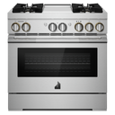 Jennair® RISE™ 36 Dual-Fuel Professional Range with Chrome-Infused Griddle and Steam Assist JDSP536HL