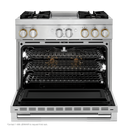 Jennair® RISE™ 36 Dual-Fuel Professional Range with Chrome-Infused Griddle and Steam Assist JDSP536HL