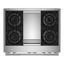 Jennair® 36" RISE™ Dual-Fuel Professional-Style Range with Chrome-Infused Griddle JDRP536HL