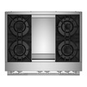 Jennair® 36" RISE™ Dual-Fuel Professional-Style Range with Chrome-Infused Griddle JDRP536HL