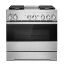 Jennair® 36" NOIR™ Dual-Fuel Professional-Style Range with Chrome-Infused Griddle and Steam Assist JDSP536HM