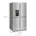 Kitchenaid® 36" Counter-Depth 19.4 Cu Ft 4-Door Refrigerator with Flexible Temperature Zone KRQC736RPS
