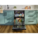 Whirlpool® 24-Inch Dishwasher with Total Coverage Wash Action and Auto Open Air Dry in Fingerprint Resistant Black Stainless WDTS8024SV
