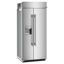 Kitchenaid® 20.8 Cu. Ft. 36" Built-In Side-by-Side Refrigerator features Exterior Water and Ice Dispenser with Measured Fill KBSD736SPS Kitchenaid® 20.8 Cu. Ft. 36" Built-In Side-by-Side Refrigerator features Exterior Water and Ice Dispenser with Measured Fill KBSD736SPS