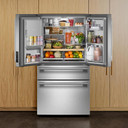 Kitchenaid® 29 cu. ft. French Door Refrigerator with Exterior Water and Ice and FreshChill™ Full-Width Refrigerated Drawer KRMF436SBE