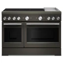 KitchenAid® 48-Inch 6-Element Induction Freestanding Commercial-Style Range with Griddle KFID948SBE