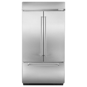 Kitchenaid® 24.2 Cu. Ft. 42" Width Built-In Stainless French Door Refrigerator with Platinum Interior Design KBFN502ESS