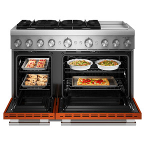 Kitchenaid® 48-Inch 6 Burner Commercial-Style Dual Fuel Range with Griddle KFDD948SSC