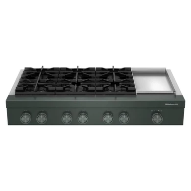 KitchenAid® 48-inch 6-Burner Gas Commercial-Style Rangetop with Griddle KCGK948TJP