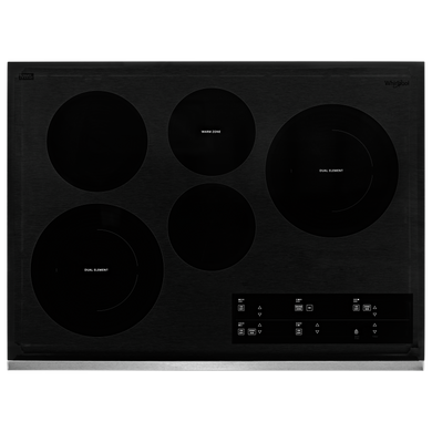 Whirlpool® 30-inch Electric Ceramic Glass Cooktop with Two Dual Radiant Elements WCE97US0KS