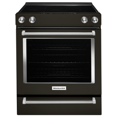 Kitchenaid® Cuisinière au electrique à commandes frontales à convection avec 5 éléments - 30 po YKSEG700EBS