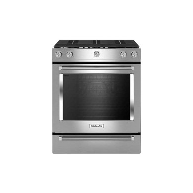 Kitchenaid® 30-Inch 5-Burner Gas Convection Front Control Range KSGG700ESS