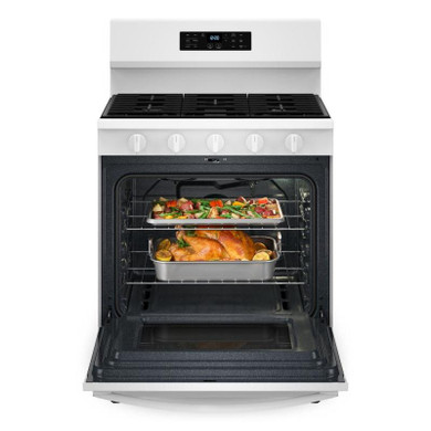 Whirlpool® 30-inch Gas Range with Air Fry and Air Baking, Self Cleaning, Rapid Preheat 5.0 CuFt Capacity WFGS5030RW