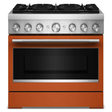 Kitchenaid® 36-Inch 6 Burner Commercial-Style Dual Fuel Range with No Preheat Air Fry Mode KFDS936SSC