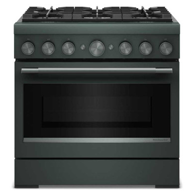 KitchenAid® 36-Inch 6 Burner Commercial-Style Dual Fuel Range with No Preheat Air Fry Mode KFDS936SJP
