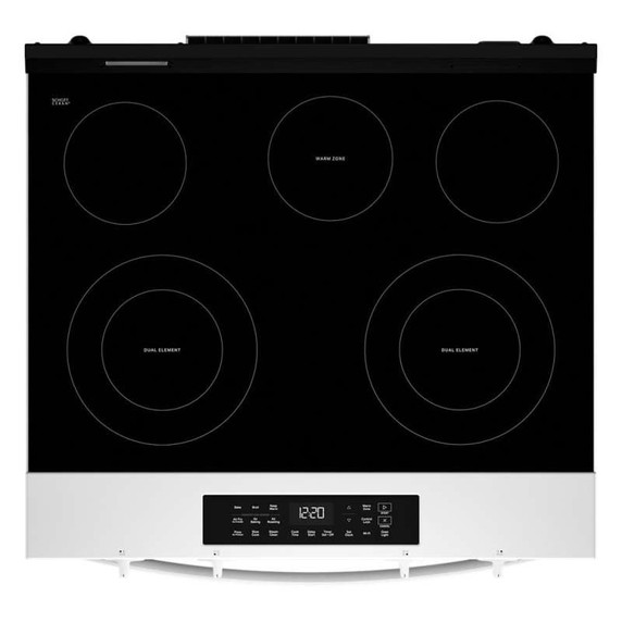 Whirlpool® 30-inch Electric Smart Range with Air Cooking Technology and Steam Clean YWSES4530TW