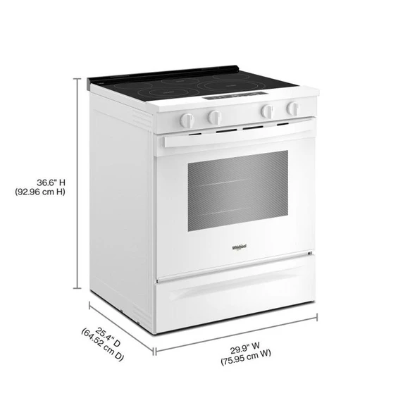 Whirlpool® 30-inch Electric Smart Range with No Preheat Mode and Steam Clean YWSES3330TW