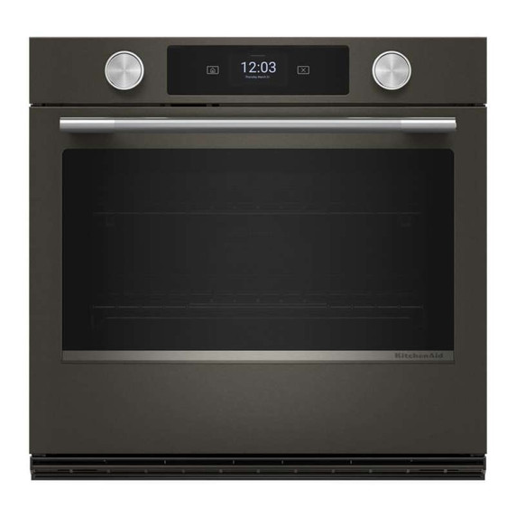 Kitchenaid® 30-inch Smart Electric Single Wall Oven with Intelligent Cooking Camera - Black Ore KOES930SBE