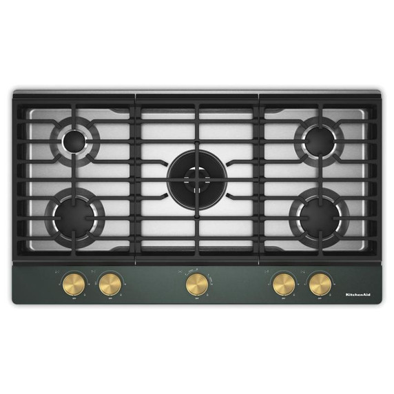 Kitchenaid® Gas-on-Metal Cooktop with an Integrated Wok Grate and CookShield™ Finish KCGK736SJP