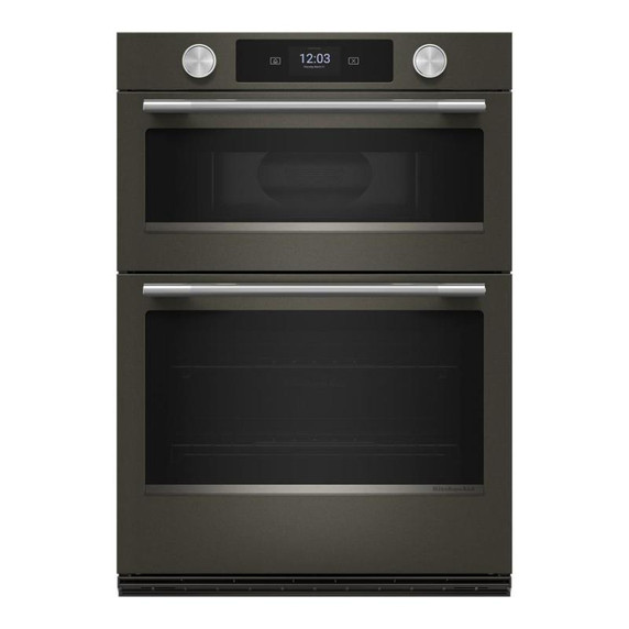 Kitchenaid® 30-inch Smart Electric Combo Wall Oven with Intelligent Cooking Camera - Black Ore KOEC930SBE