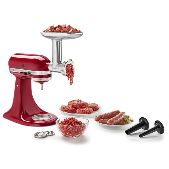 Kitchenaid® Limited Edition Heritage Artisan® Stand Mixer, Metal Food Grinder Attachment and Hand Blender Bundle KSM180BDL1