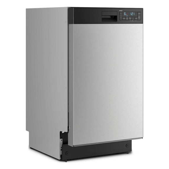 Whirlpool® 18" Stainless Steel Dishwasher with Half Load Cycle and Triple Spray Arms - 48 dBA WDFS5118SS