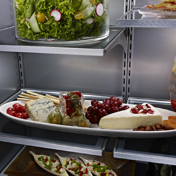 CLEARANCE Kitchenaid® 20.9 Cu. Ft. 36" Width Built-In Stainless Bottom Mount Refrigerator with Platinum Interior Design KBBR306ESS