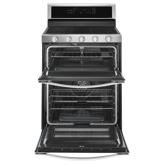 Whirlpool® 6.0 Cu. Ft. Gas Double Oven Range with Center Oval Burner WGG745S0FS