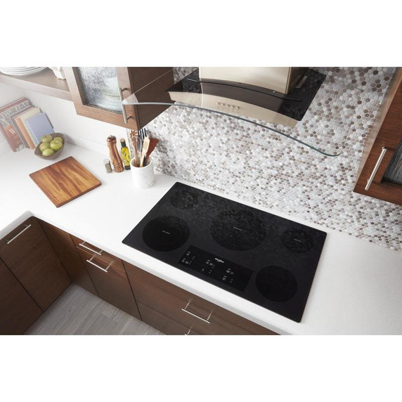 Whirlpool® 36-inch Electric Ceramic Glass Cooktop with Triple Radiant Element WCE97US6KB