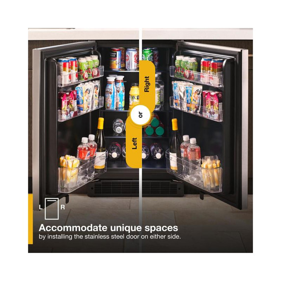 Whirlpool® 24-inch Wide Undercounter Refrigerator with Towel Bar Handle - 5.1 cu. ft. WUR35X24HZ Whirlpool® 24-inch Wide Undercounter Refrigerator with Towel Bar Handle - 5.1 cu. ft. WUR35X24HZ