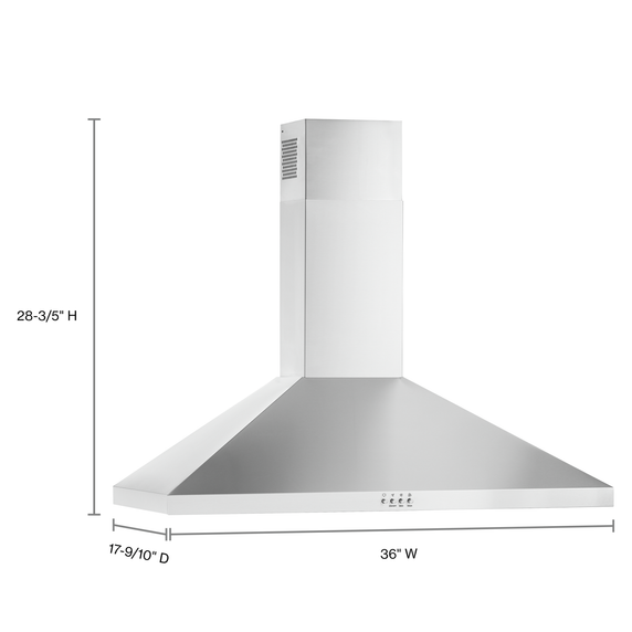 Whirlpool® 36 Chimney Wall Mount Range Hood WVW53UC6LS