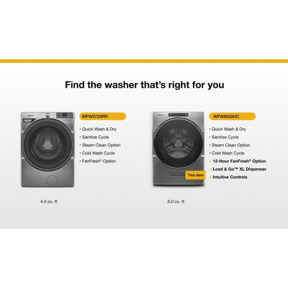 Whirlpool® 5.8 cu. ft. I.E.C. Front Load Washer with Load & Go™ XL Dispenser WFW8620HC