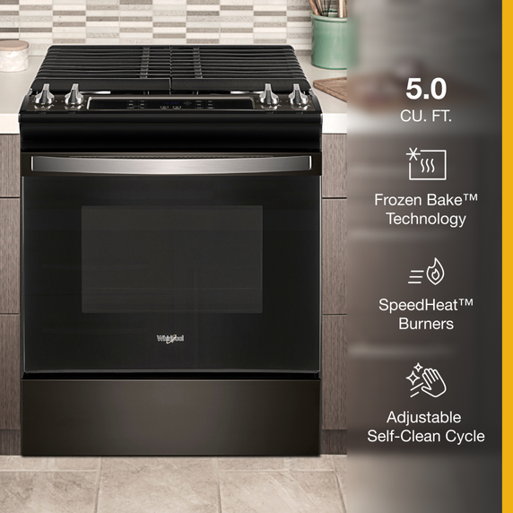 5.0 Cu. Ft. Whirlpool® Gas Range with Frozen Bake™ Technology WEG515S0LV