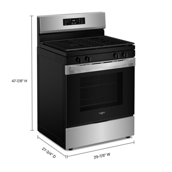 Whirlpool® 30-inch Self Clean Gas Range with No Preheat Mode WFGS3530RS