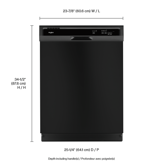 Whirlpool® Heavy-Duty Dishwasher with 1-Hour Wash Cycle WDF331PAHB