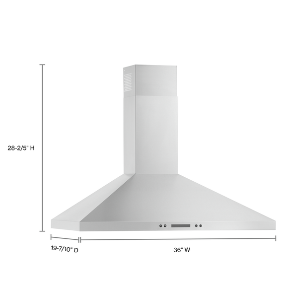 Whirlpool® 36 Chimney Wall Mount Range Hood with Dishwasher-Safe Grease Filters WVW93UC6LZ