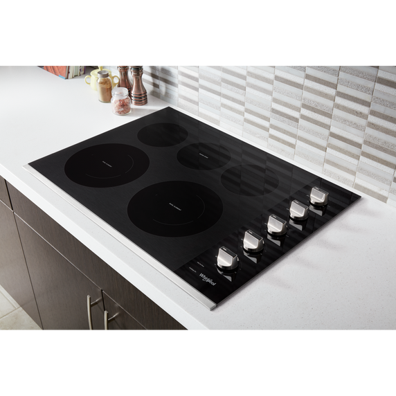 Whirlpool® 30-inch Electric Ceramic Glass Cooktop with Two Dual Radiant Elements WCE77US0HS