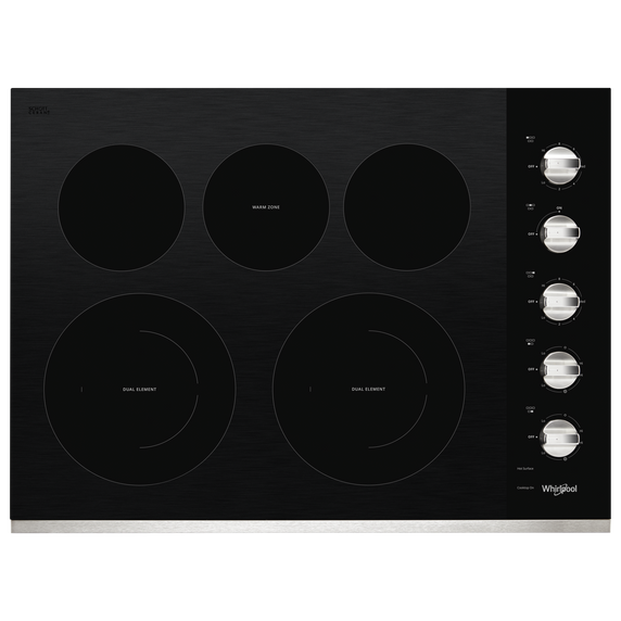 Whirlpool® 30-inch Electric Ceramic Glass Cooktop with Two Dual Radiant Elements WCE77US0HS