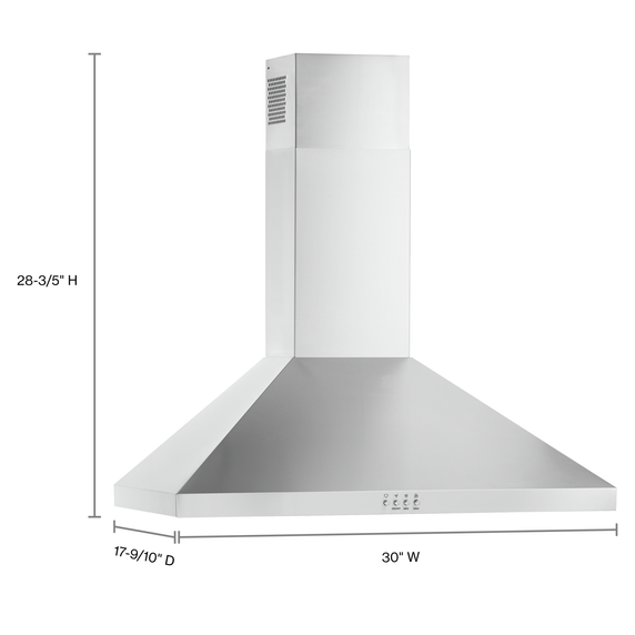 Whirlpool® 30 Chimney Wall Mount Range Hood WVW53UC0LS