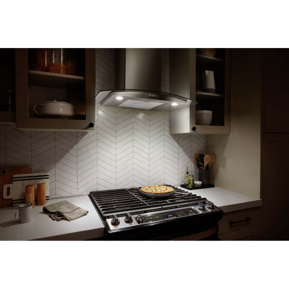 Whirlpool® 30 Curved Glass Wall Mount Range Hood WVW51UC0LS